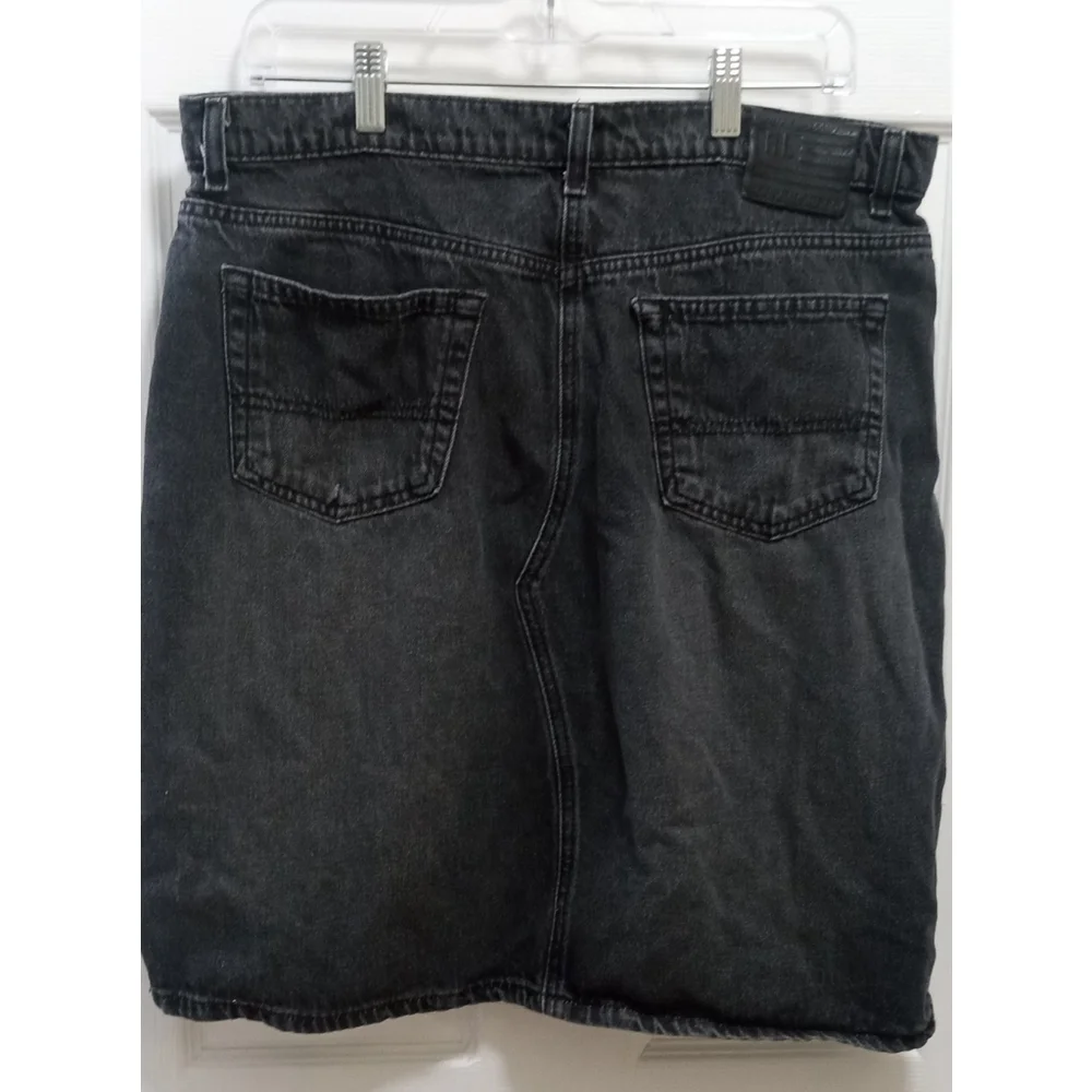 Vintage Ralph Lauren Denim Caldwell Skirt Sz 12 Black Y2K Grunge Preppy Retro - Picture 2 of 9